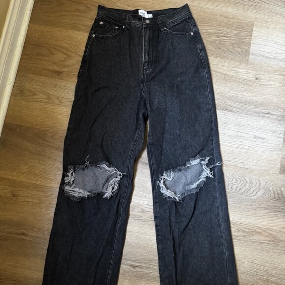 Princess Polly Ripped Jeans - Dark Wash - Picture 1 of 3